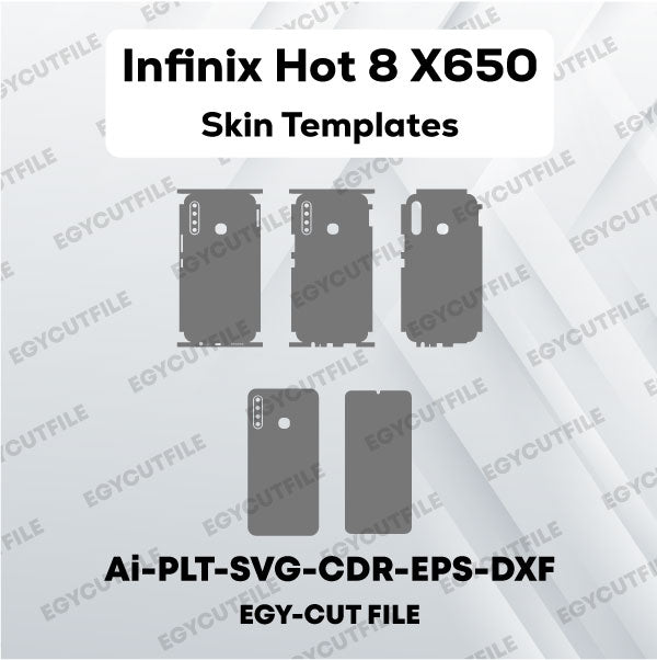 Infinix Hot 8 X650C, X650B, X650D Vector Skin Cut Files