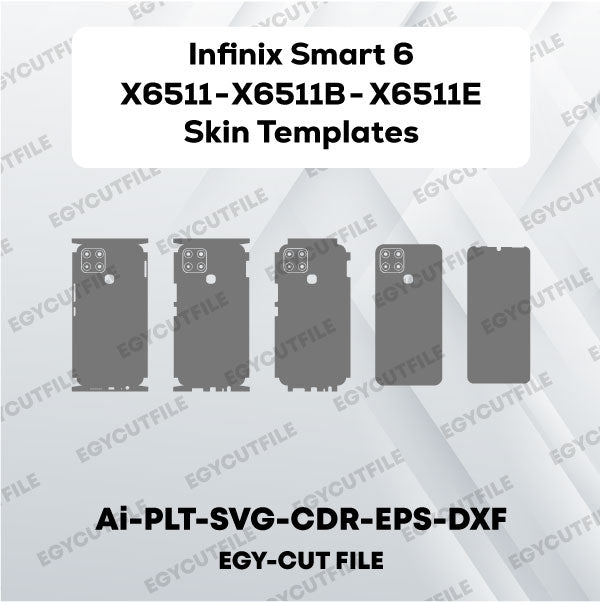Infinix Smart 6 X6511B-X6511-X6511E Vector Skin Cut Files