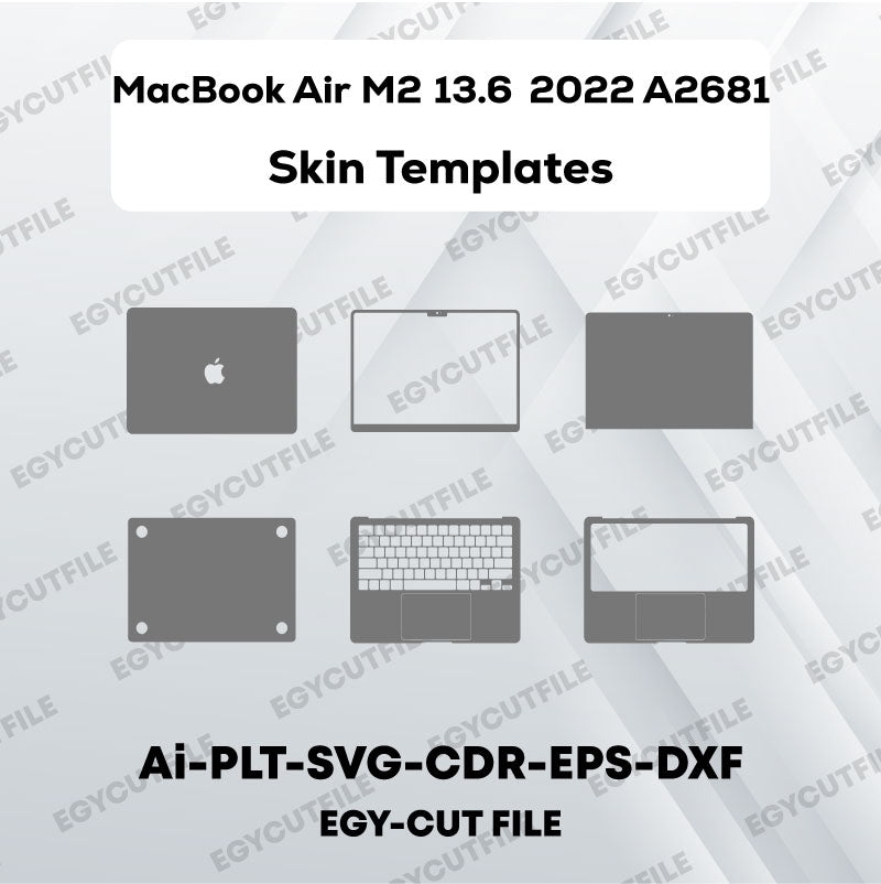 MacBook Air M2 13.6 2022 A2681 Vector Skin Cut Files