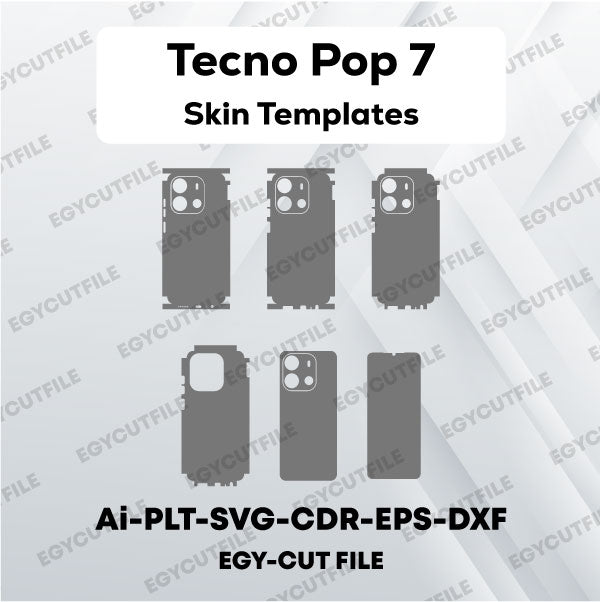 Tecno Pop 7 Vector Skin Cut Files