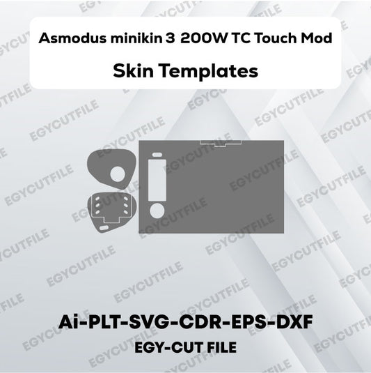 Asmodus minikin 3 200w tc touch mod Vector Skin Cut Files