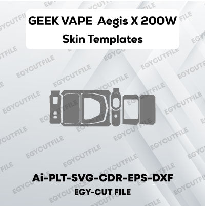 GEEK VAPE  AEGIS X 200W BOX MOD Vector Skin Cut Files