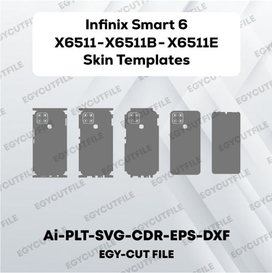 Infinix Smart 6 X6511B-X6511-X6511E Vector Skin Cut Files