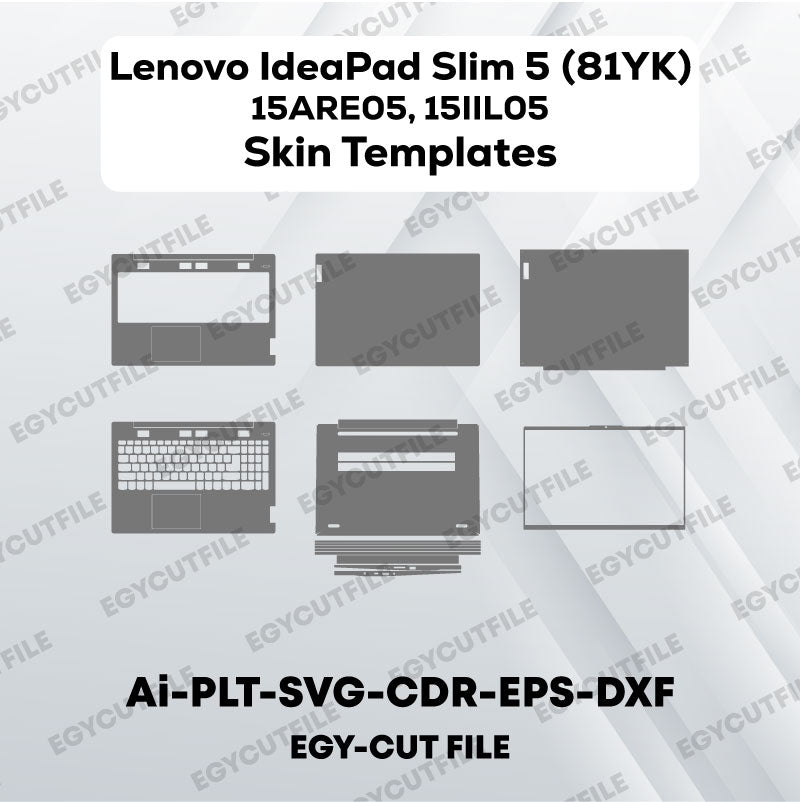 Lenovo IdeaPad Slim 5 15IIL05, 15ARE05 (81YK) Vector Skin Cut Files