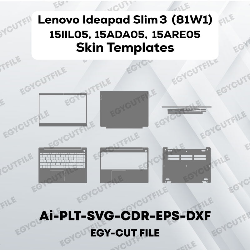 Lenovo Ideapad Slim 3 15IIL05, 15ADA05, 15ARE05 (81W1) Vector Skin Cut Files