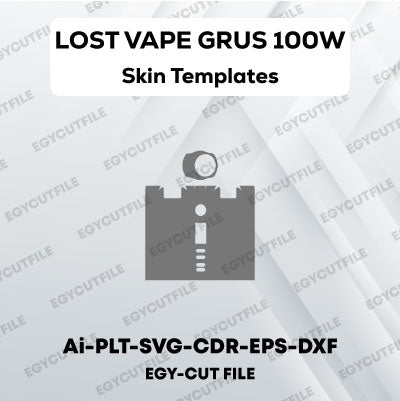 Lost Vape GRUS 100w Box Mod Vector Skin Cut Files