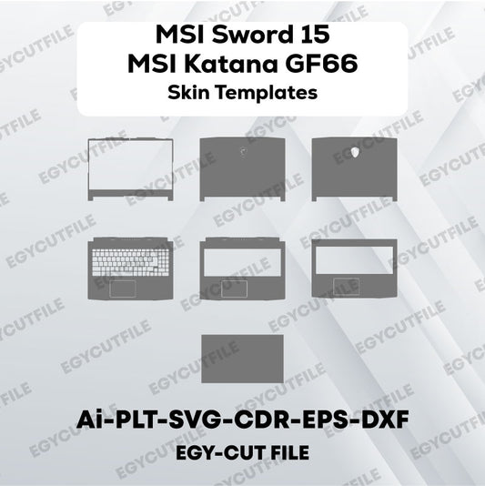 MSI Sword 15 -MSI Katana GF66 Vector Skin Cut Files