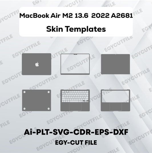 MacBook Air M2 13.6  2022 A2681 Vector Skin Cut Files