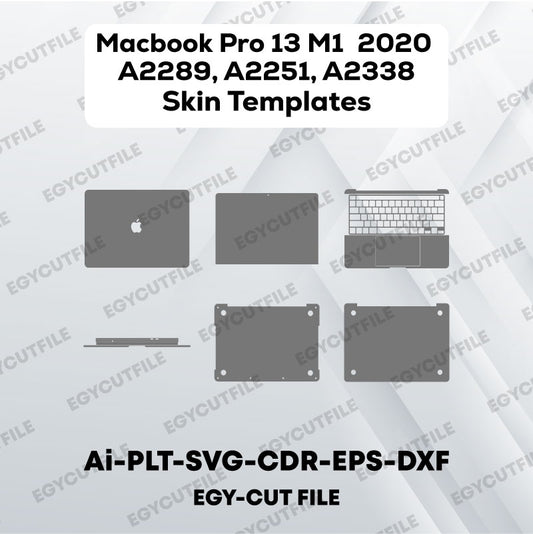 Macbook Pro 13 M1 2020 A2289, A2251, A2338 Vector Skin Cut Files