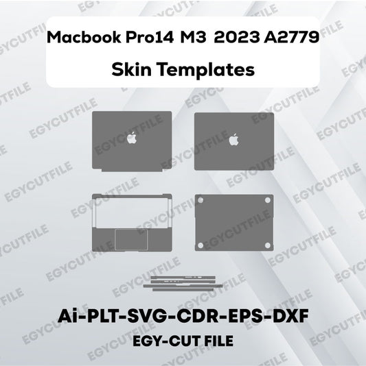 Macbook Pro M3 14 2023 A2779 Vector Skin Cut Files