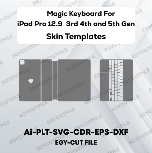 Magic Keyboard for iPad Pro 12.9 3rd 4th and 5th Gen Model A2480 Vector Skin Cut Files