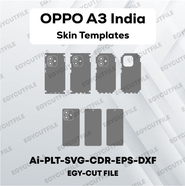 OPPO A3 india Vector Skin Cut Files