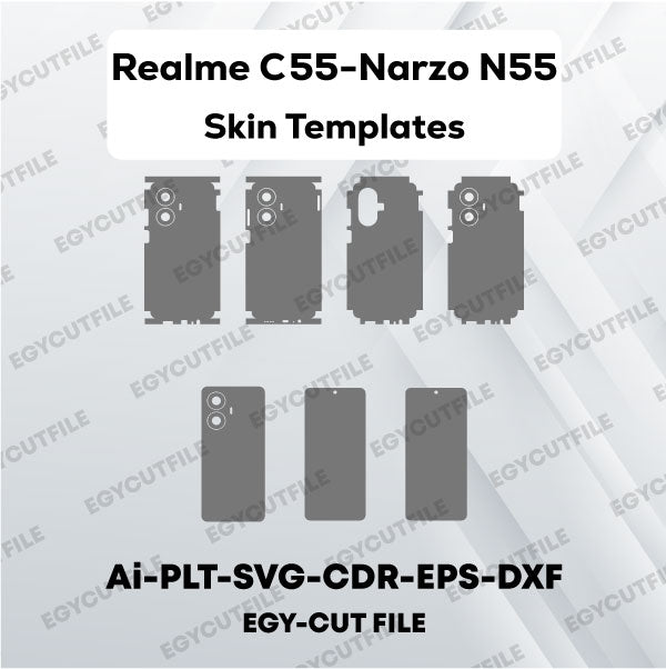 Realme C55-Realme Narzo N55 Vector Skin Cut Files