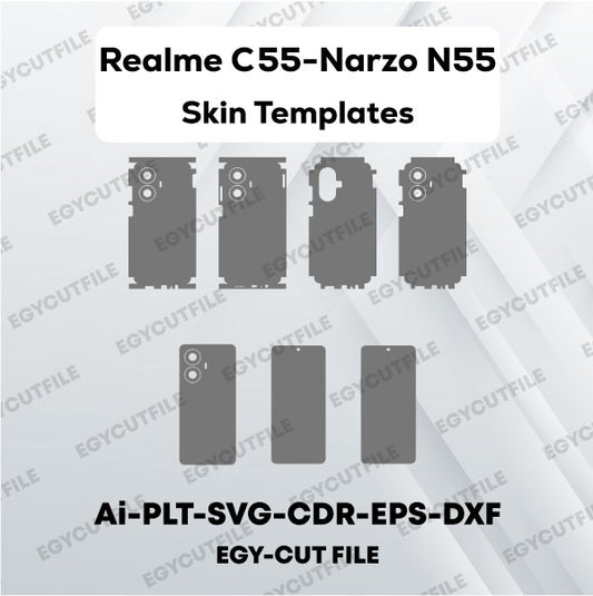 Realme C55-Realme Narzo N55 Vector Skin Cut Files