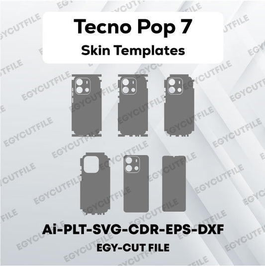 Tecno Pop 7 Vector Skin Cut Files