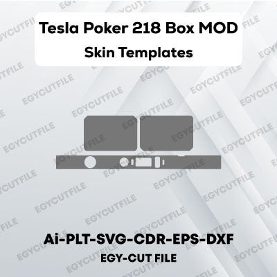 Tesla Poker 218 TC Box MOD Vector Skin Cut Files