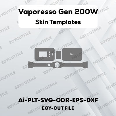 Vaporesso Gen 200W BOX MOD Vector Skin Cut Files