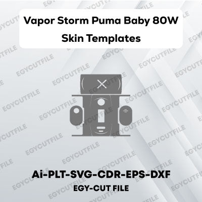 Vapor Storm Puma Baby 80W TC Box Mod Vector Skin Cut Files